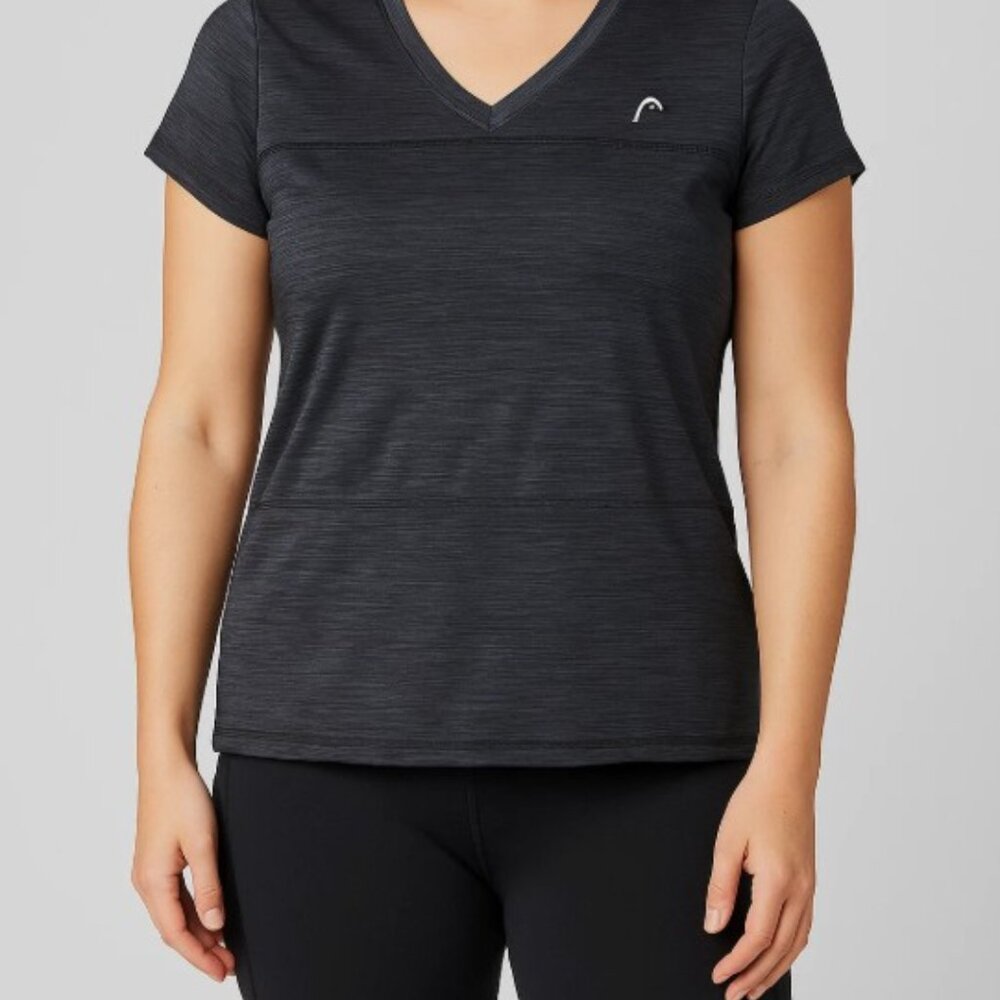 HEAD Women’s Activewear Top Medium Blue‎ V-Neck Short Sleeve Athletic Shirt